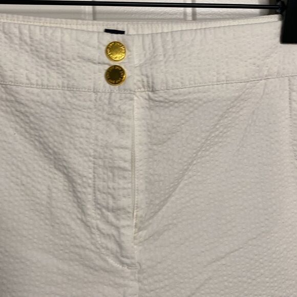 Jones New York Textured White Cropped Leg Stretch Pants - Picture 5 of 10